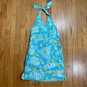 Lilly Pulitzer size 7 girls halter sundress blue fish